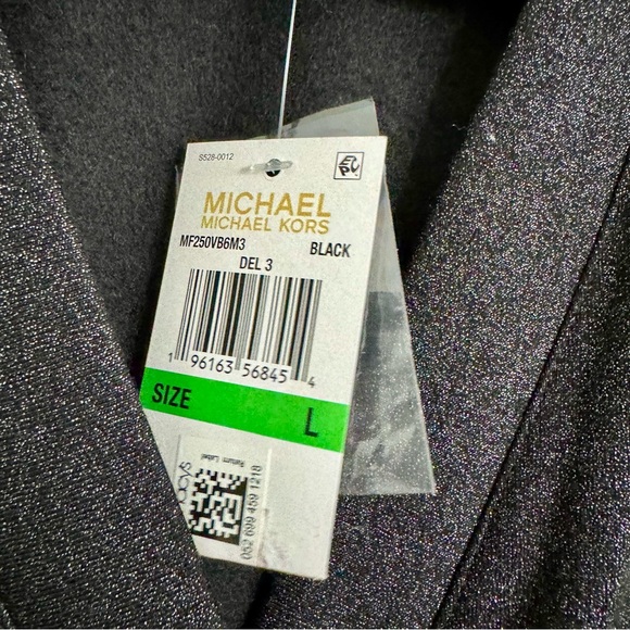 Michael by Michael Kors Metallic Grey Shimmery Button Up Sweater - Picture 8 of 9